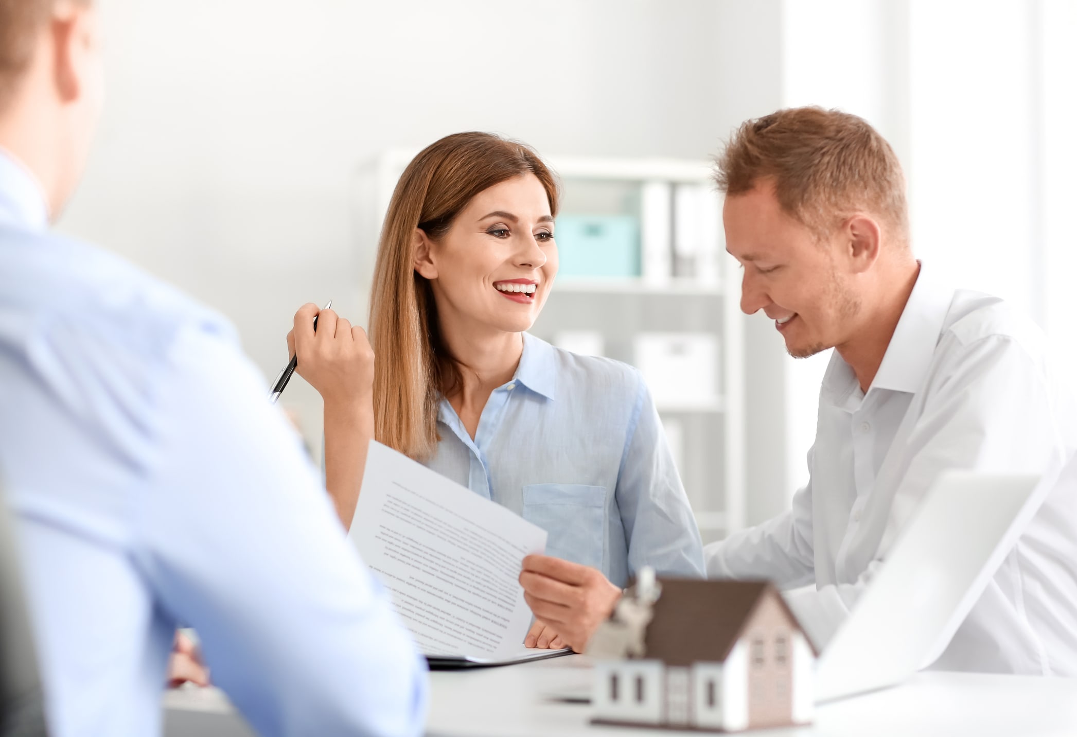 couple reviewing renovation proposal